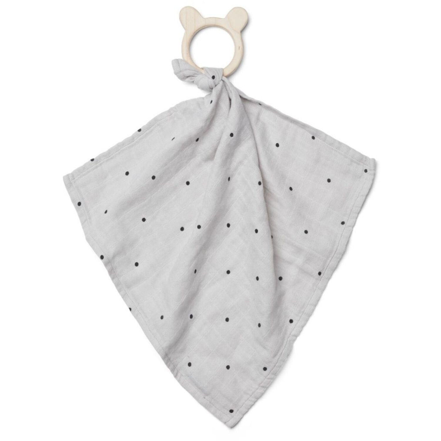 Anneau de Dentition et Doudou Lange Pois Gris Liewood