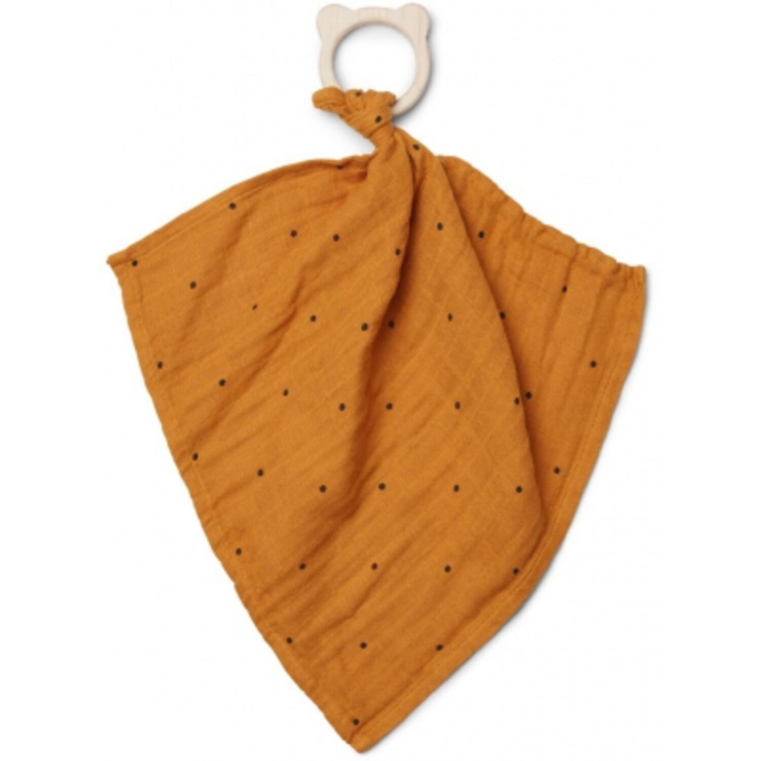 Anneau de Dentition et Doudou Lange Pois Moutarde Liewood