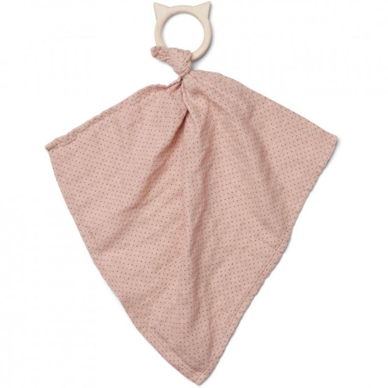 Anneau de Dentition et Doudou Lange Pois Rose Liewood