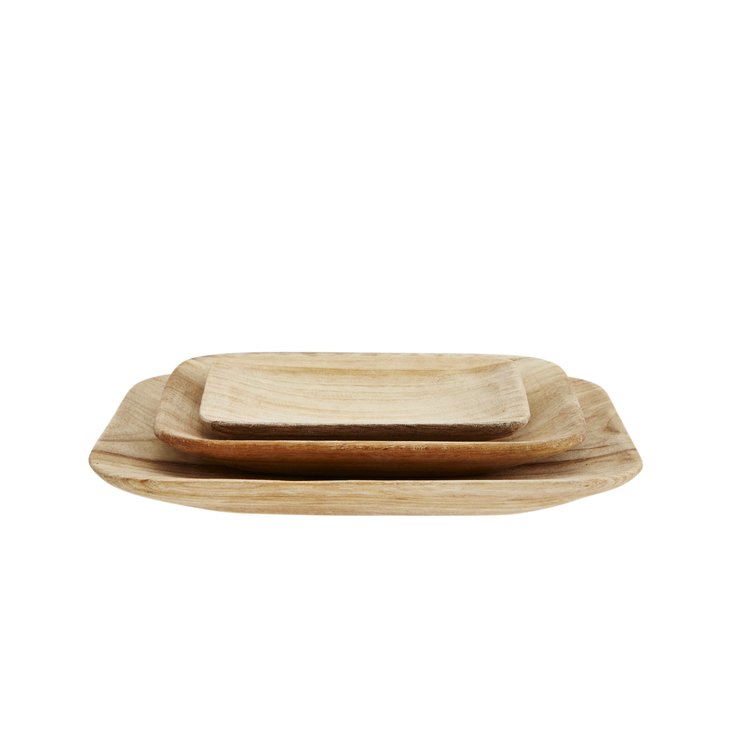 Assiettes Carrées en Bois Madam Stoltz