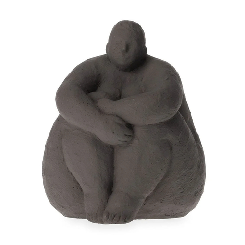 Athezza Statue Sumette Assise Gris Anthracite