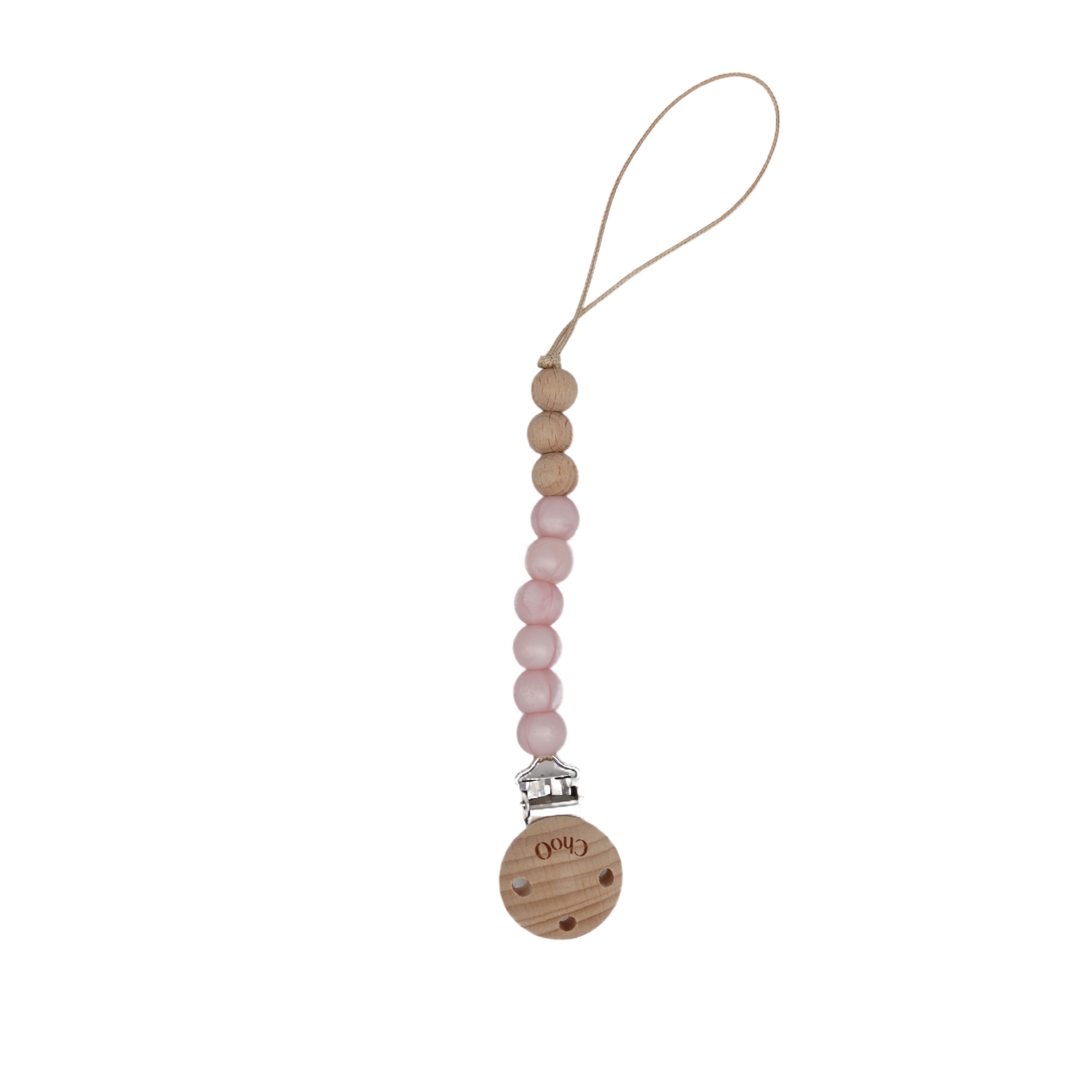 Attache Sucette Rose Nacré ChoO
