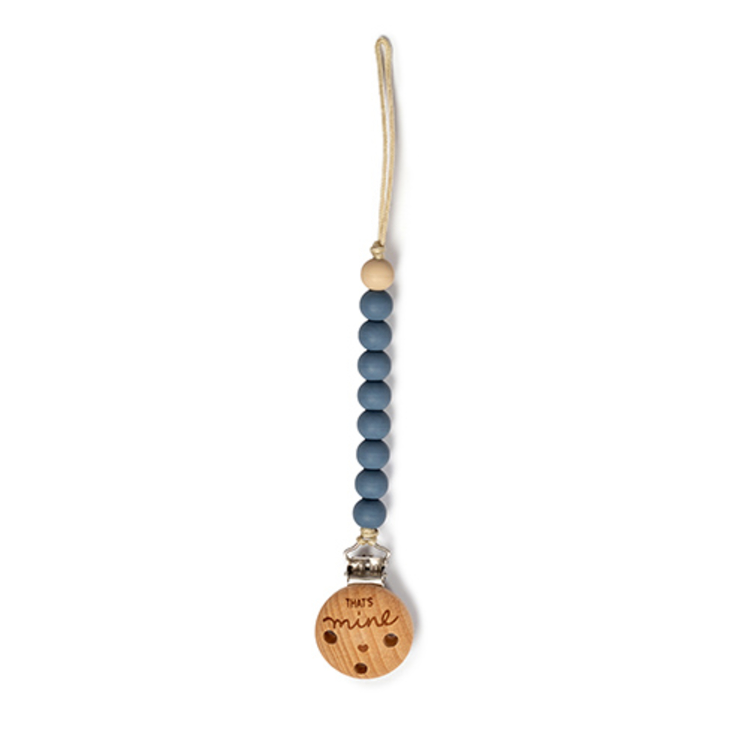 Attache Tétine Perles en Silicone Bleu That's Mine