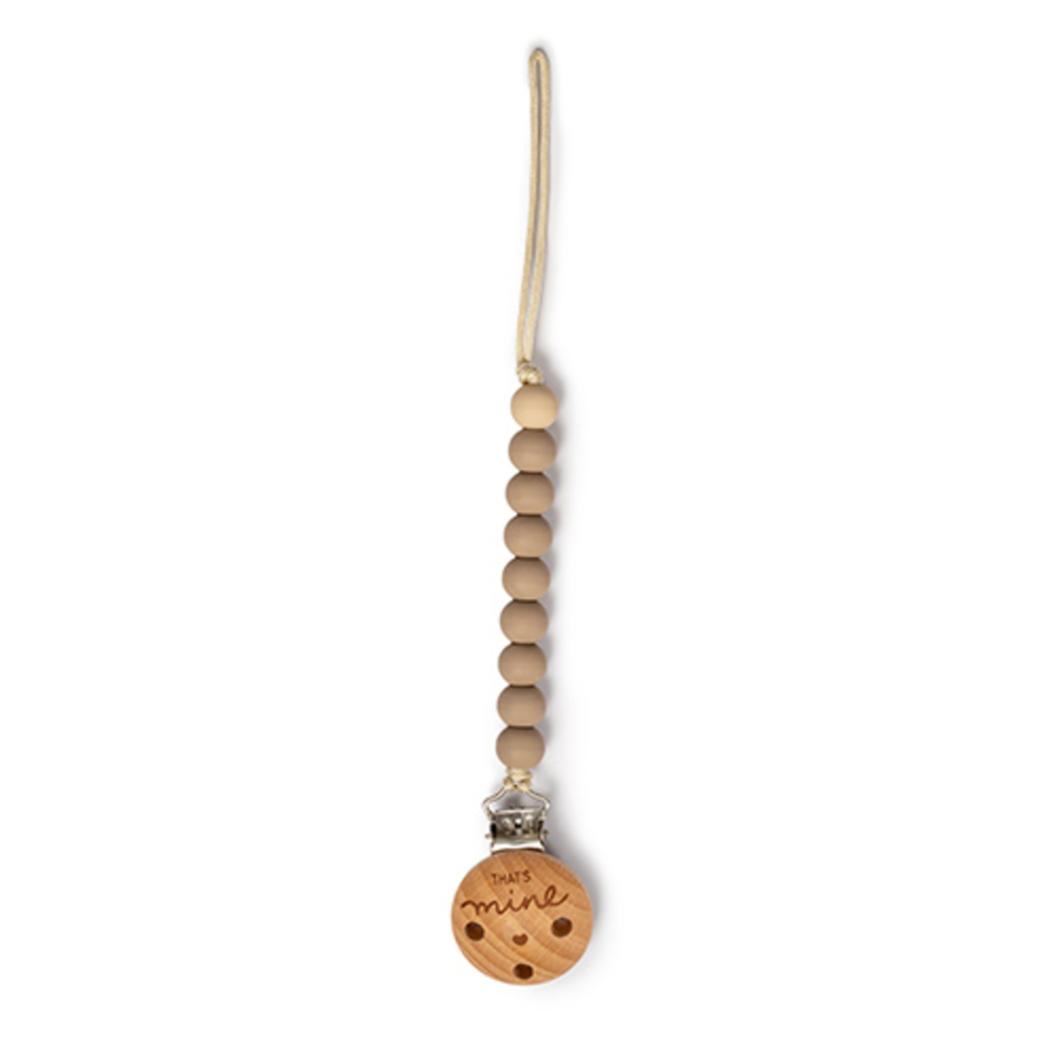 Attache Tétine Perles en Silicone Marron That's Mine
