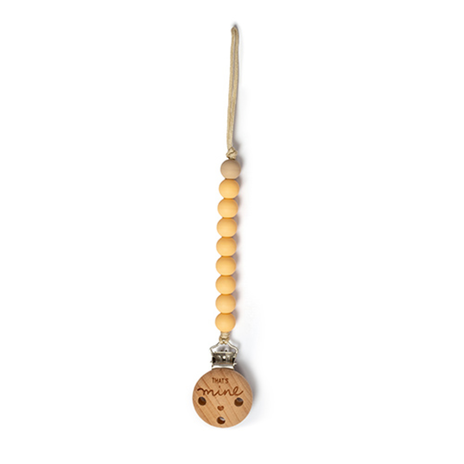 Attache Tétine Perles en Silicone Miel That's Mine