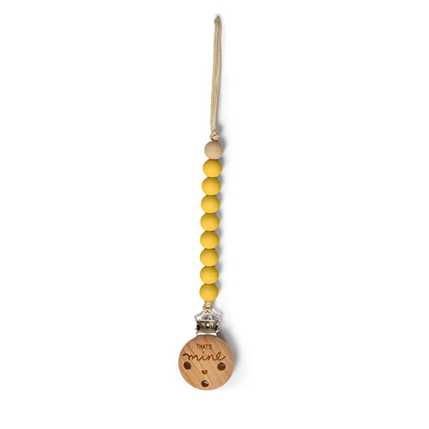Attache Tétine Perles en Silicone Ocre That's Mine
