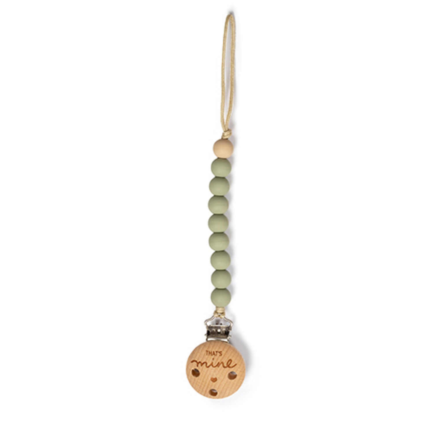 Attache Tétine Perles en Silicone Vert d'Eau That's Mine