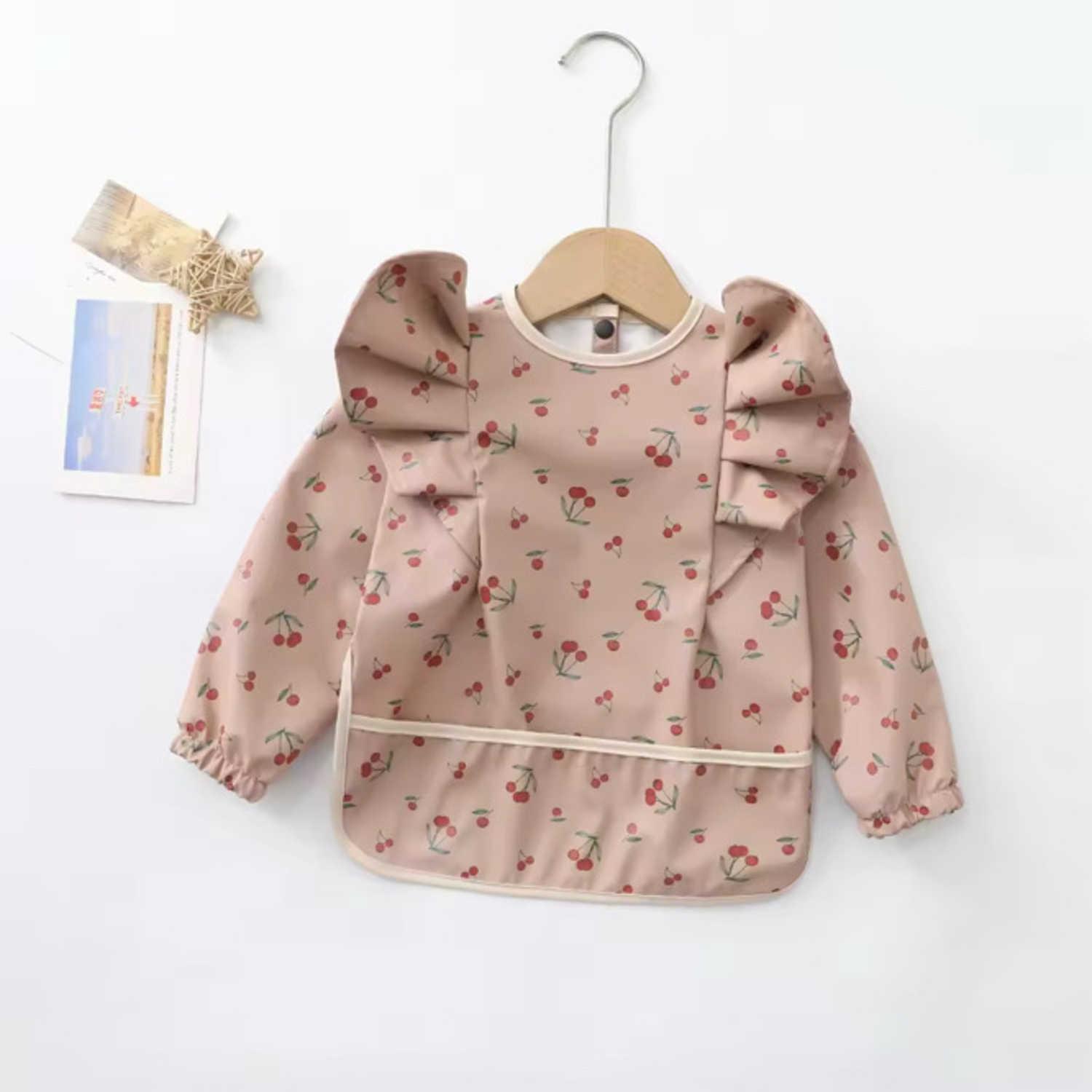 Bavoir Manches Longues à Volants Amber Cerises Blush ChoO