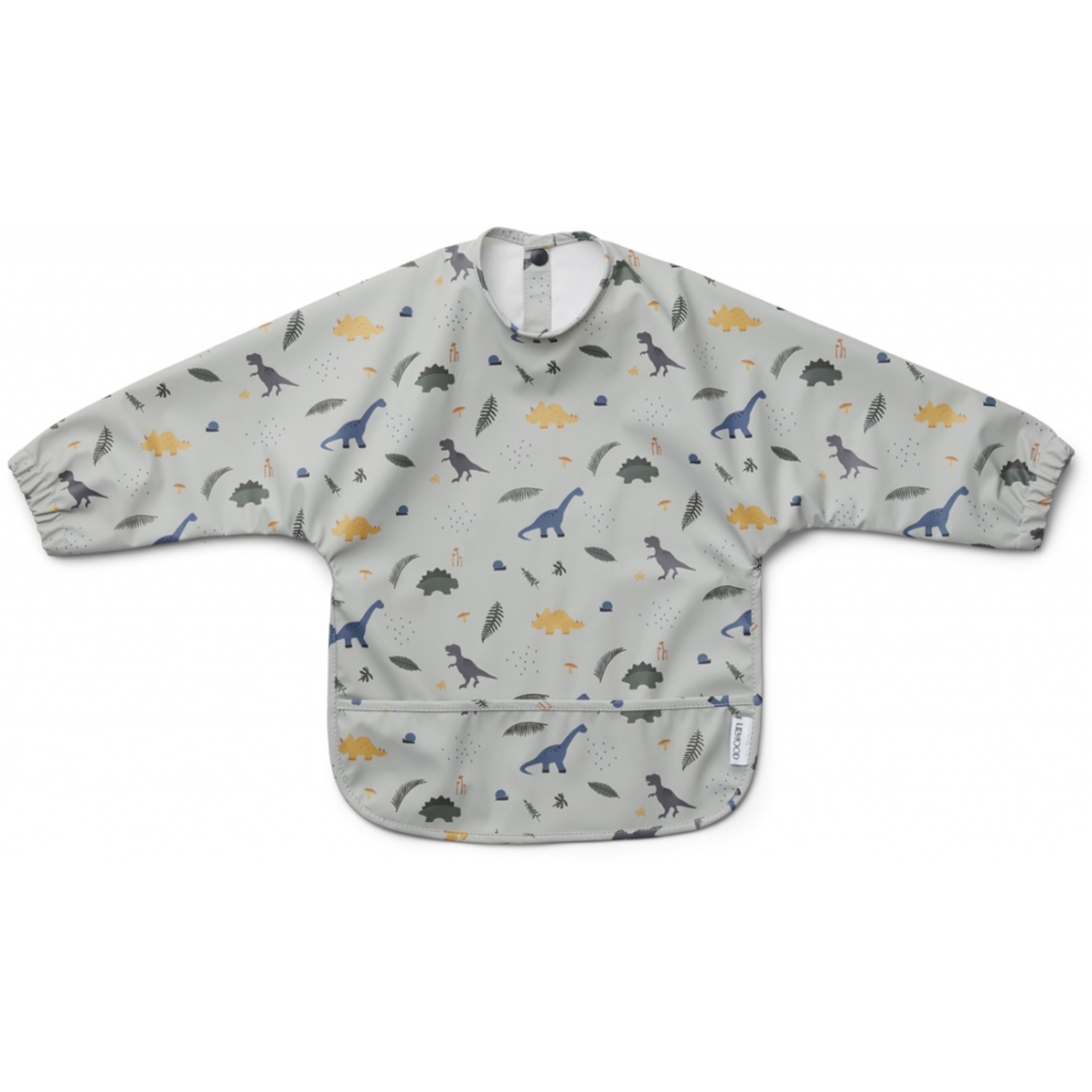 Bavoir Manches Longues Merle Dino Dove Blue Mix Liewood