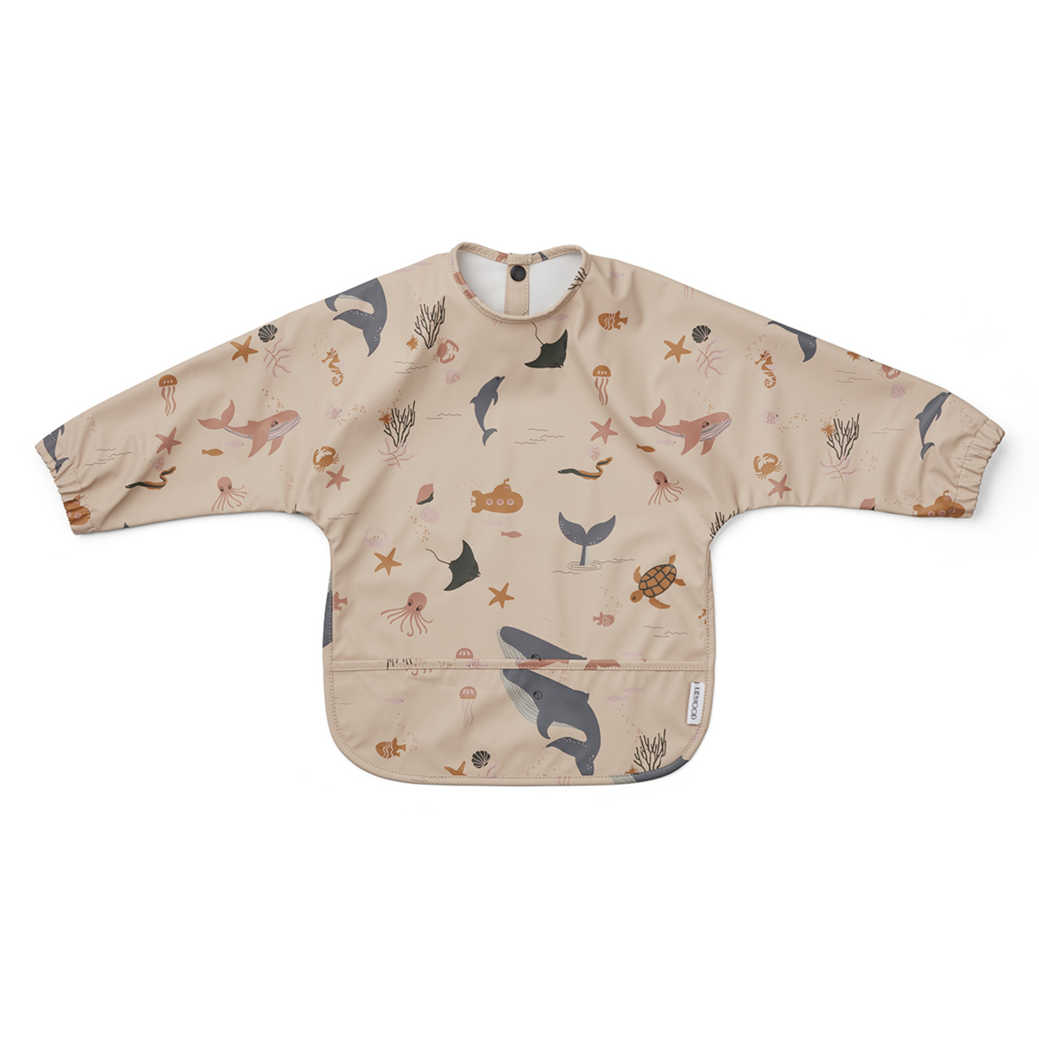 Bavoir Manches Longues Merle Sea Creature Rose Mix Liewood
