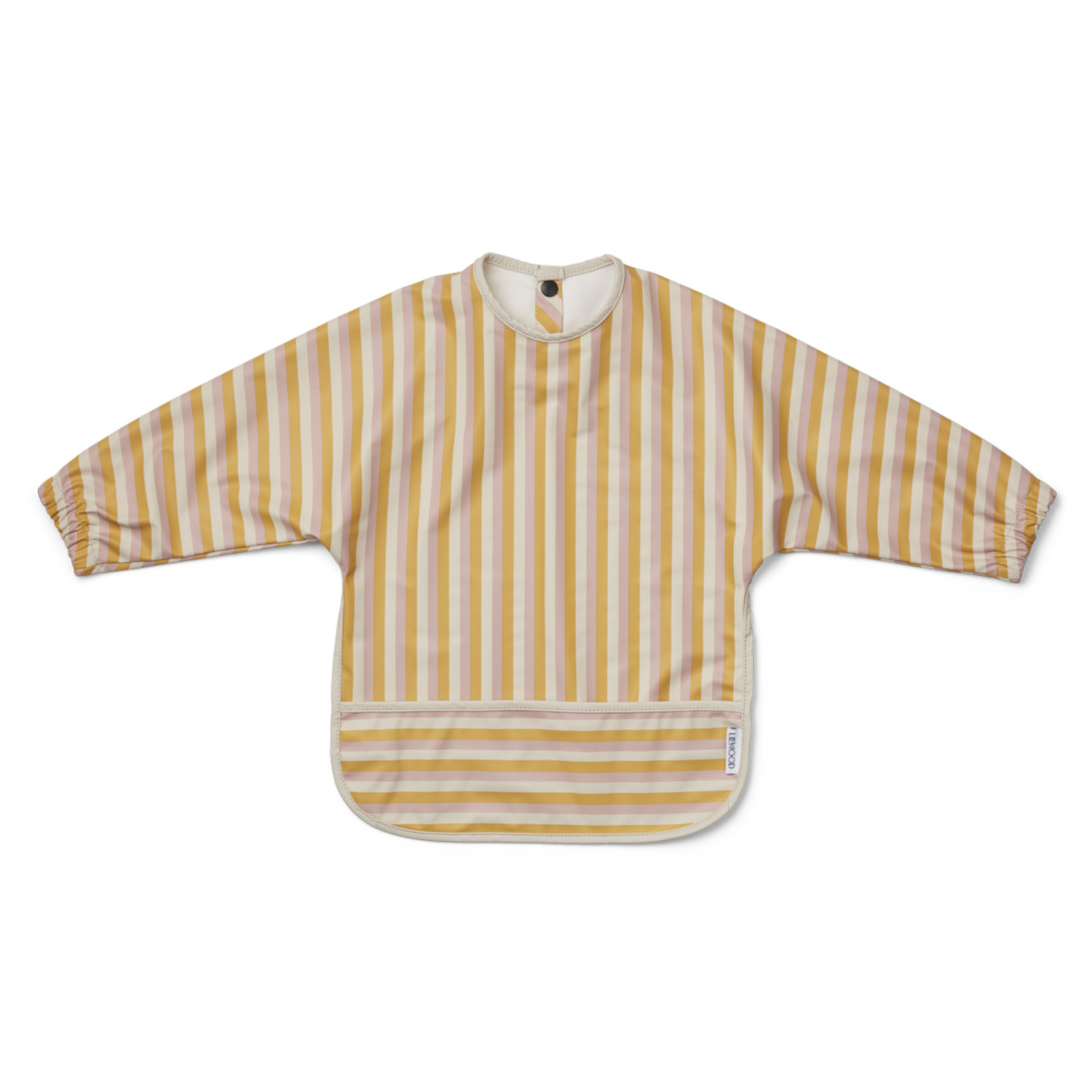Bavoir Manches Longues Merle Stripe Peach / Sandy / Mellow Yellow Liewood