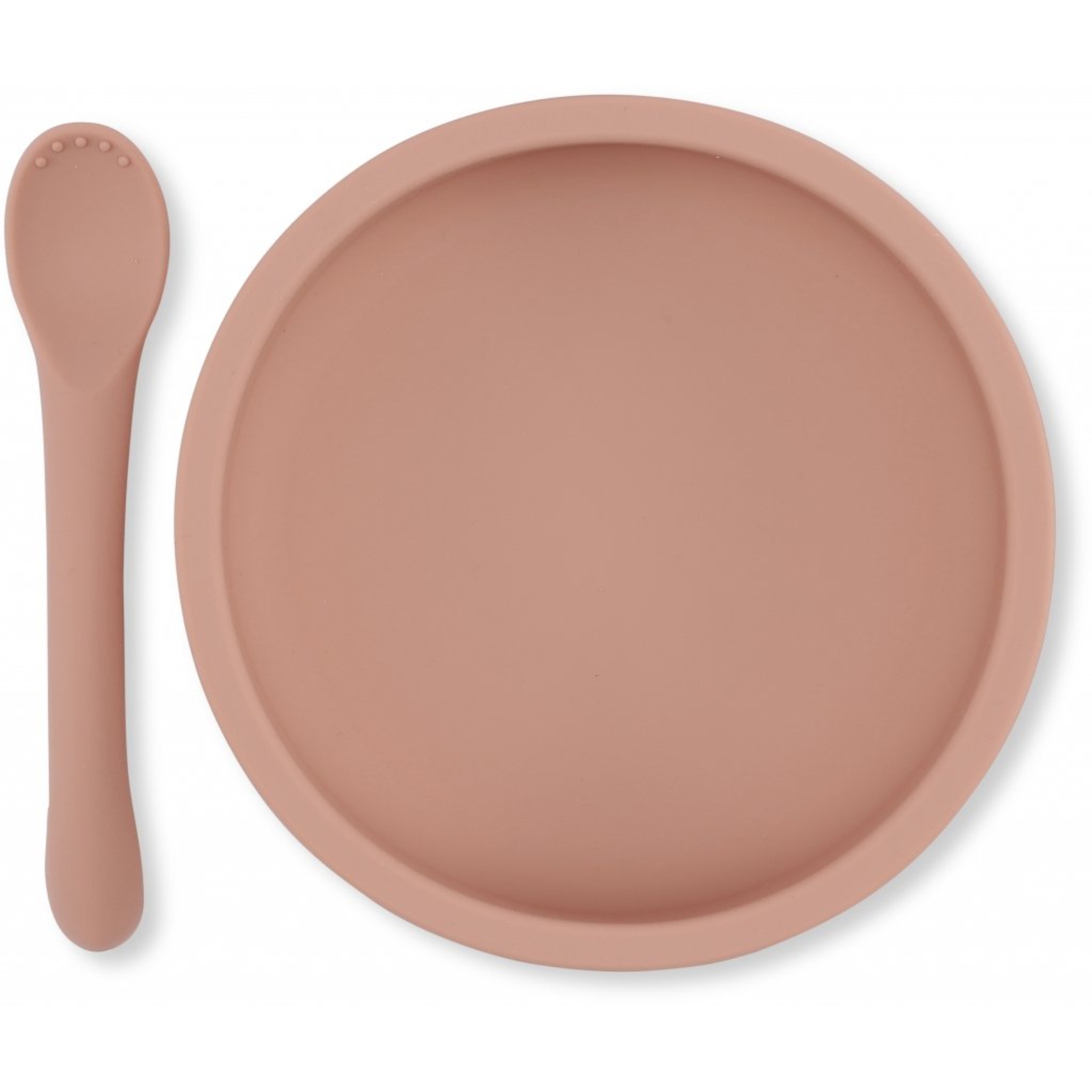 Bol et Cuillère en Silicone Rose Konges Slojd