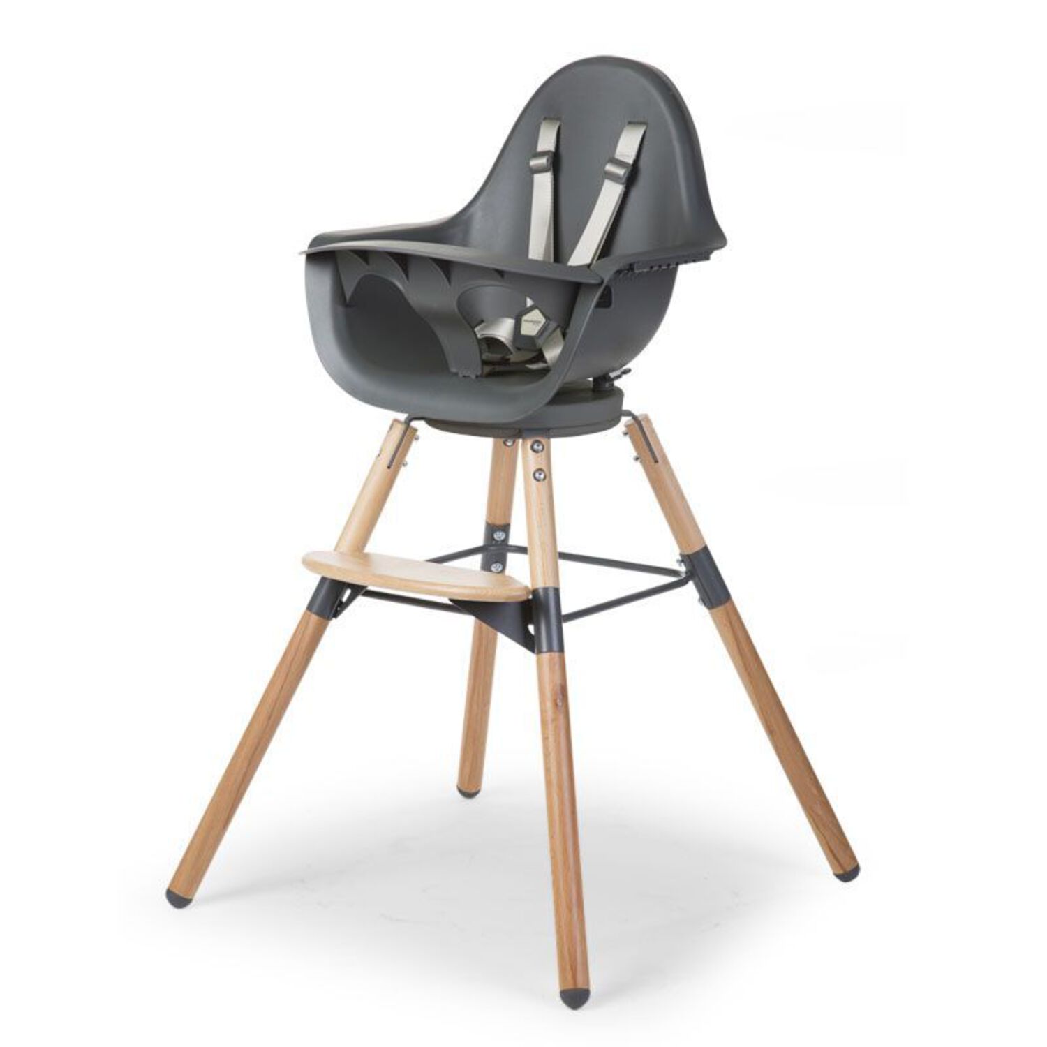 Chaise Haute Evolu One 80° + Arceau Naturel/Anthracite Childhome