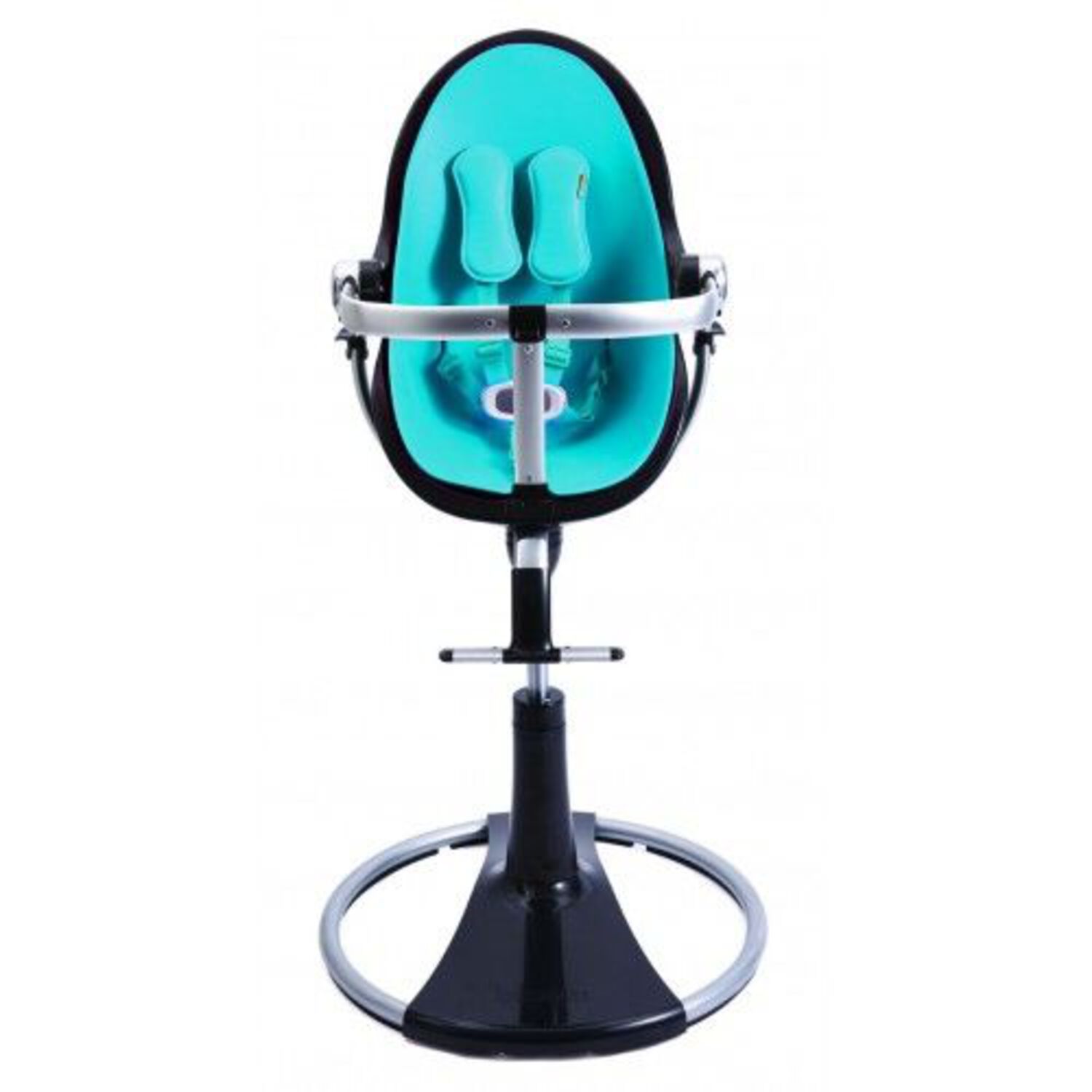 Chaise Haute Fresco Loft - Noire + Assise Bleu