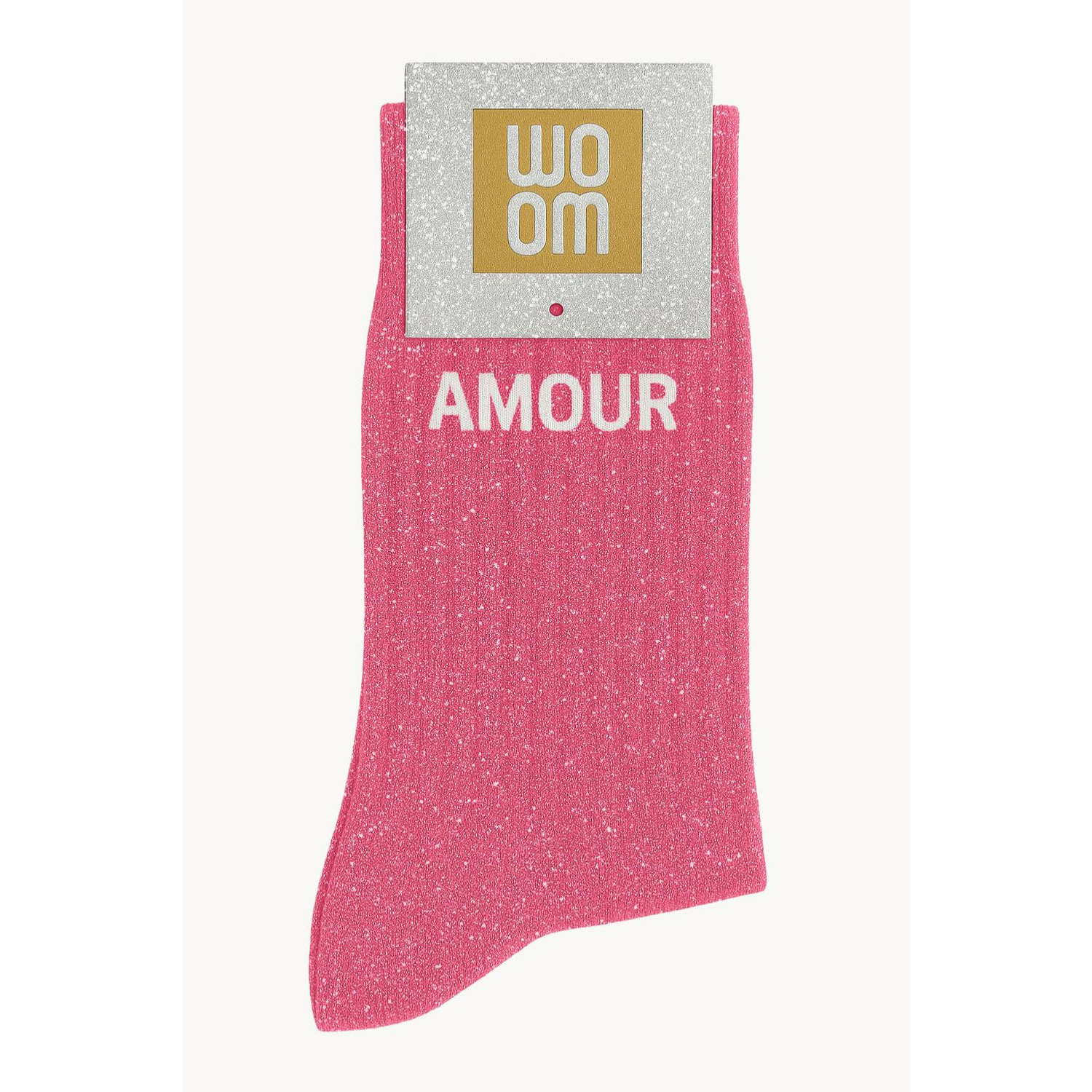 Chaussettes à paillettes Amour 36-40 Rose Bubble WOOM