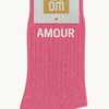 Chaussettes à paillettes Amour 36-40 Rose Bubble WOOM