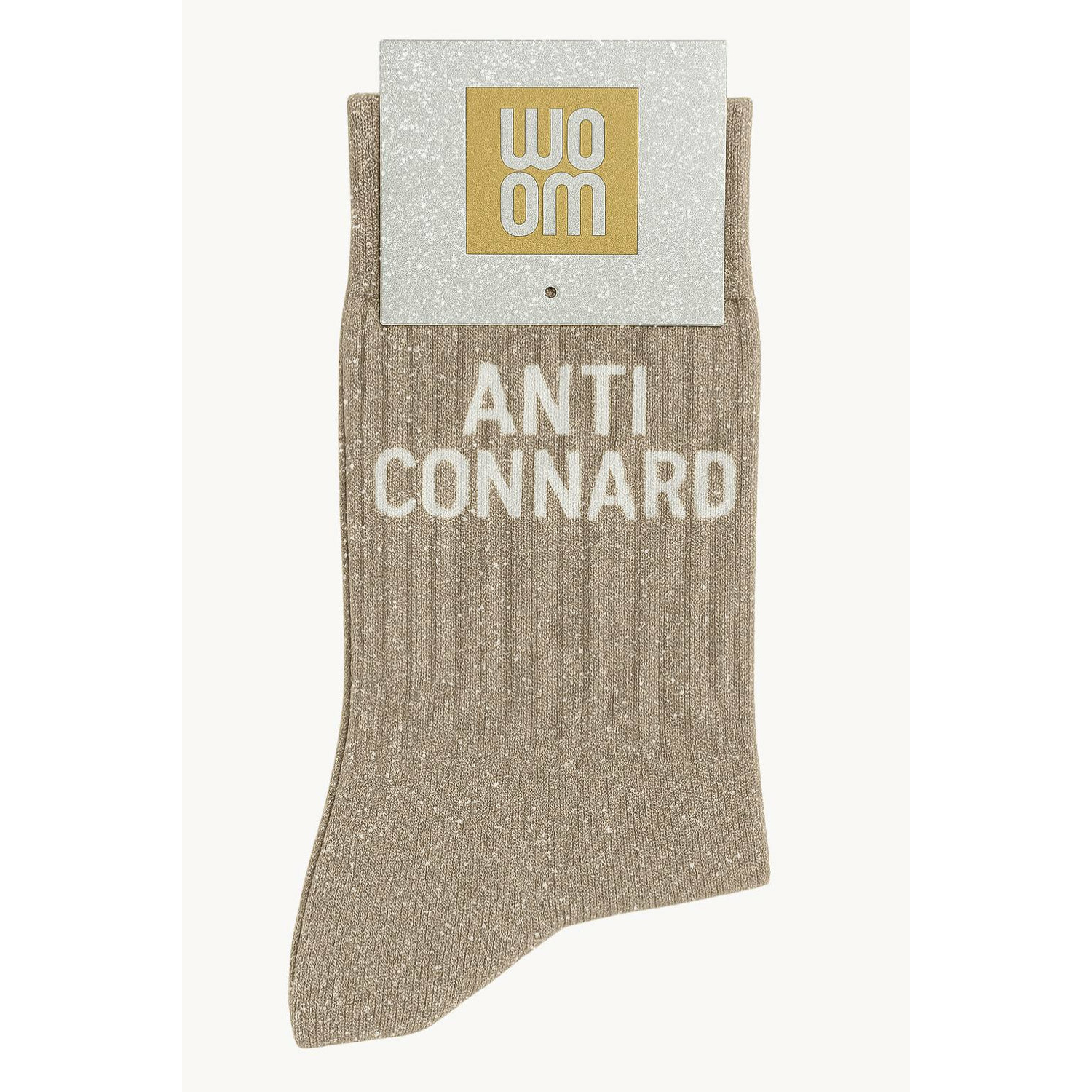 Chaussettes à Paillettes Anti-Connard 36-40 Beige WOOM