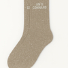 Chaussettes à Paillettes Anti-Connard 36-40 Beige WOOM