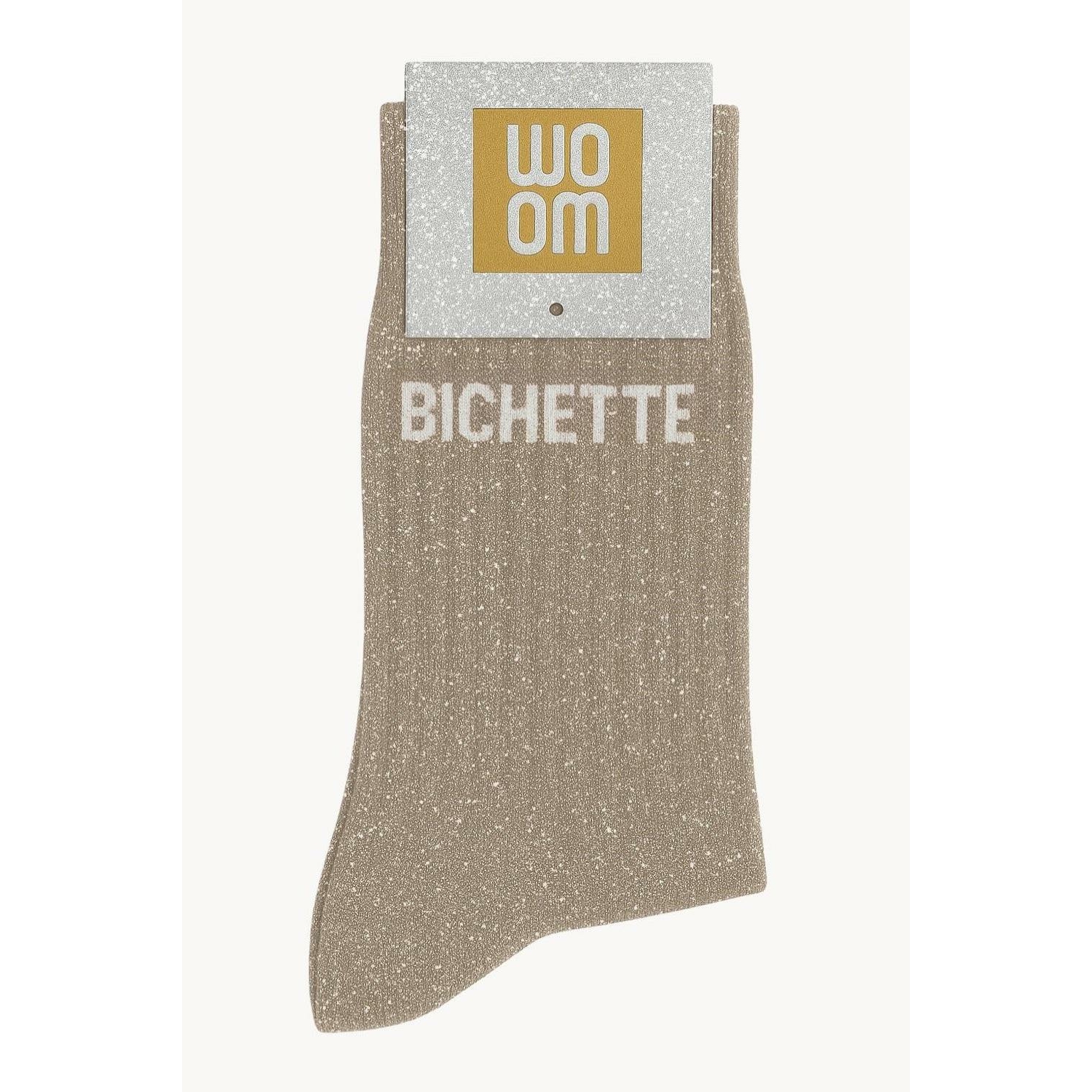 Chaussettes à Paillettes Bichette 36-40 Beige WOOM