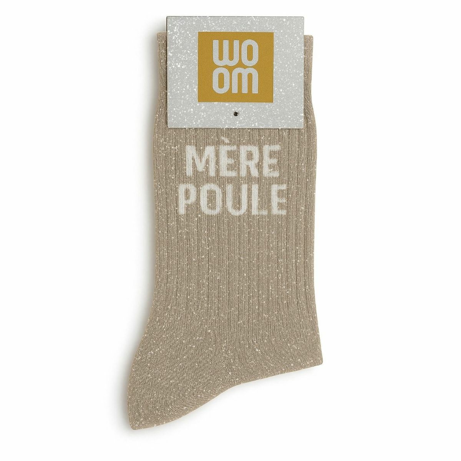 Chaussettes à Paillettes "Mère Poule" 36-40 Beige WOOM