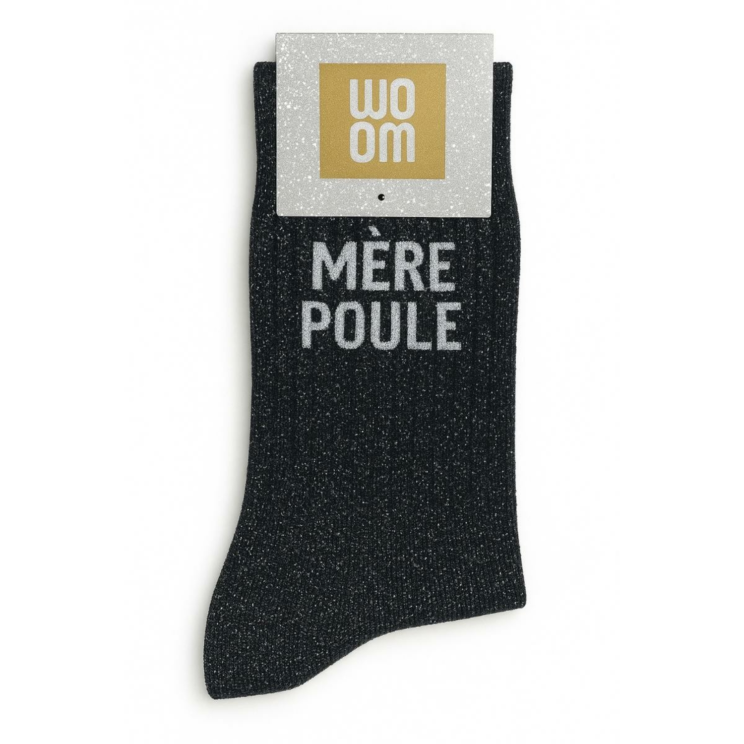 Chaussettes à Paillettes "Mère Poule" 36-40 Noir WOOM