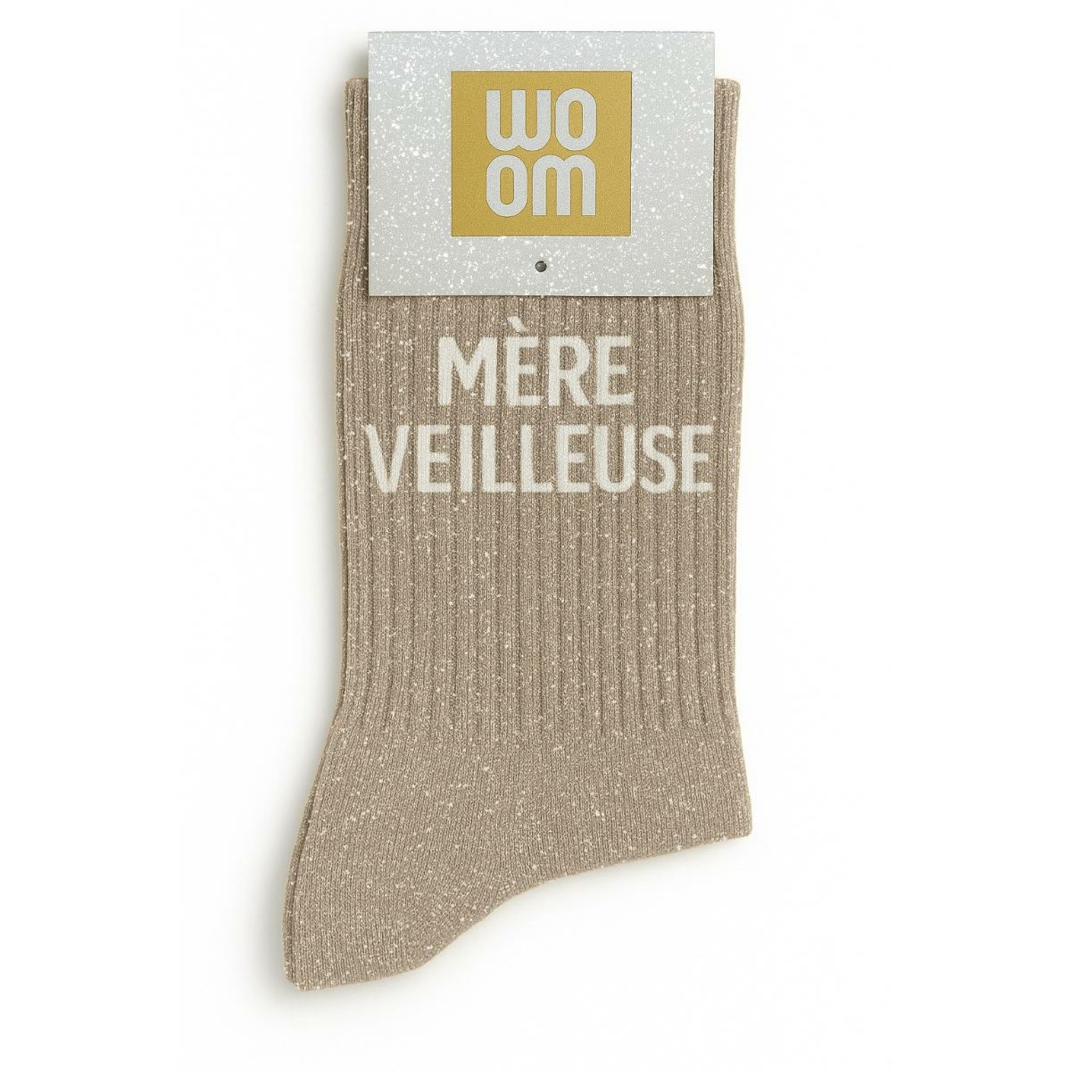Chaussettes à Paillettes "Mère Veilleuse" 36-40 Beige WOOM