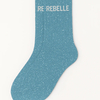Chaussettes à Paillettes Rebelle Bleu Turquoise WOOM