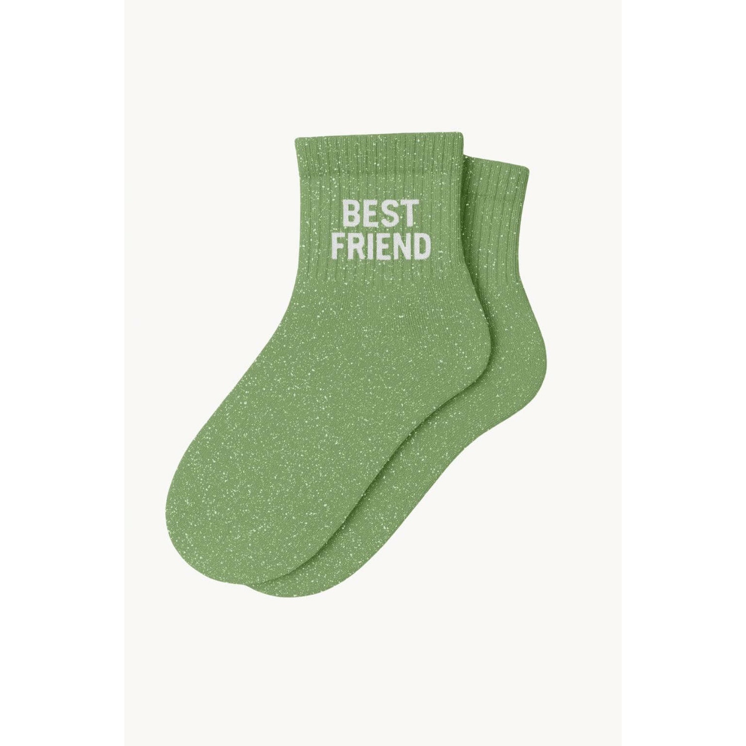 Chaussettes Courtes à Paillettes Best Friend 36-40 Vert Amande WOOM
