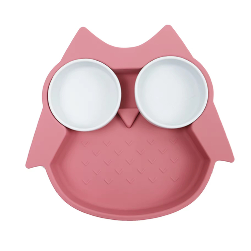 ChoO Assiette Compartimentée Hibou Elia Fuchsia