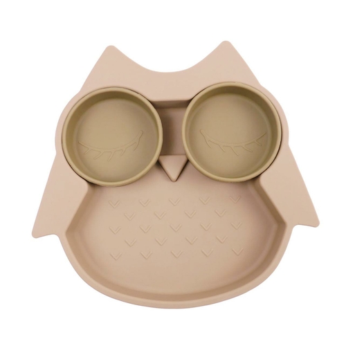 ChoO Assiette Compartimentée Hibou Elia Sable