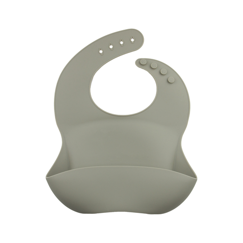 ChoO Bavoir en silicone avec Poche Silky Kaki