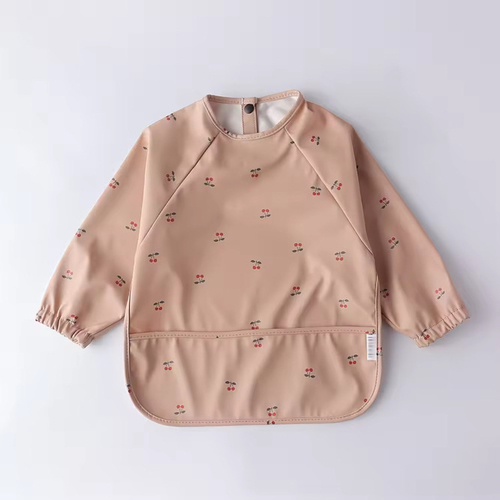 ChoO Bavoir Manches Longues Archy Cerises Blush