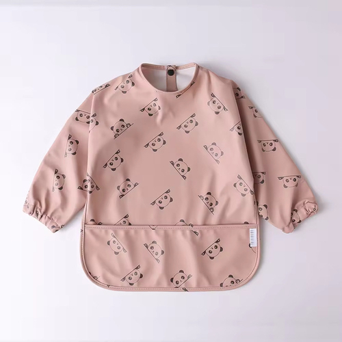 ChoO Bavoir Manches Longues Archy Panda Rose