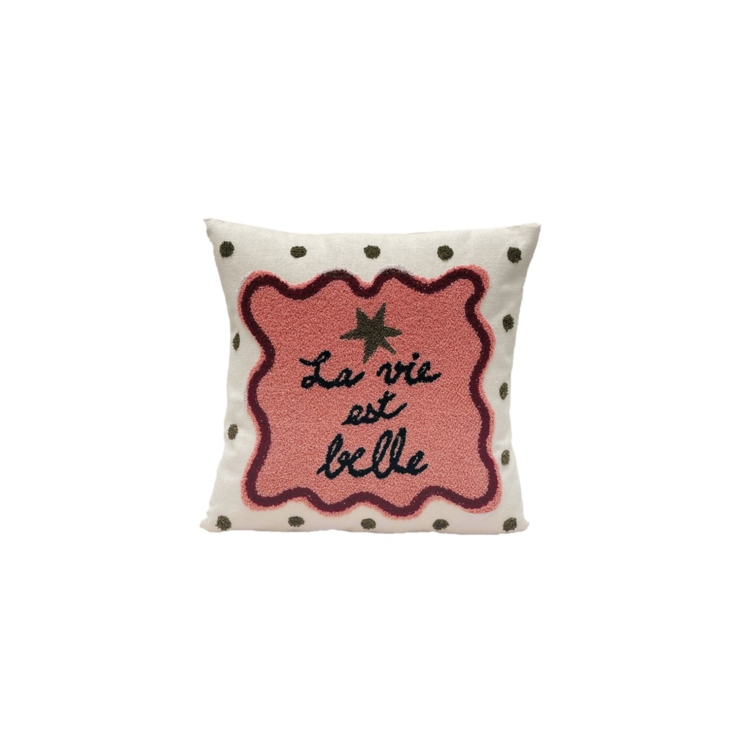 Coussin Influence La vie est belle Rose Opjet
