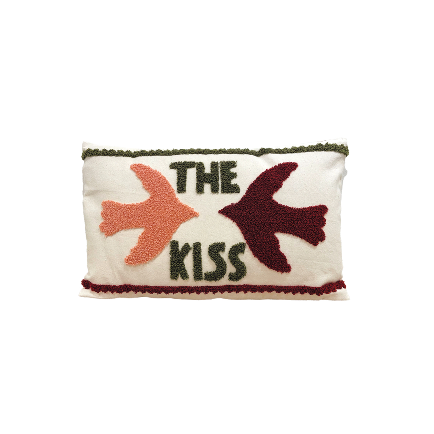 Coussin Influence Oiseau The Kiss Rouge Opjet