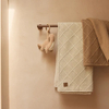 Couverture de berceau Check and Teddy (75 x 100 cm) Ivoire Jollein