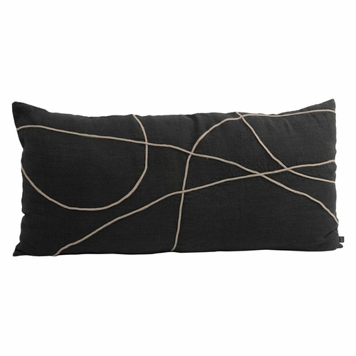 Haomy Coussin Marbella Noir 55 x 110