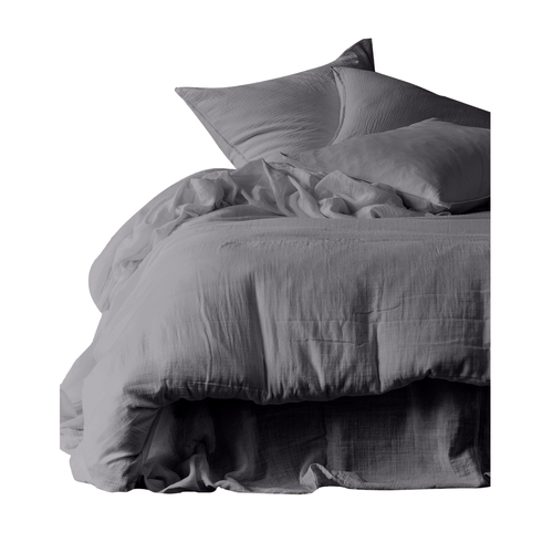 Haomy Housse de couette Dili Granit 140 x 200 cm