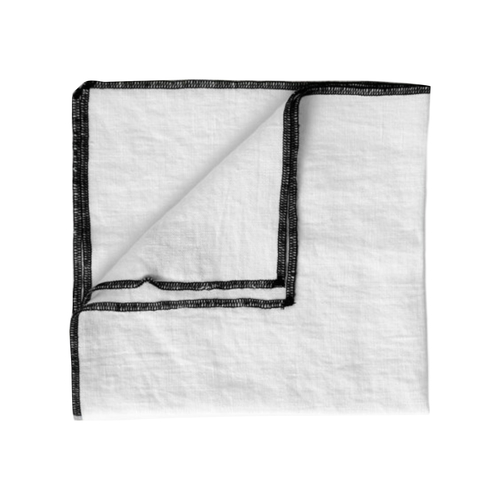 Haomy Serviette de table Letia en lin (41 x 41 cm) Blanc