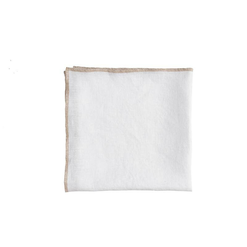 Haomy Serviette de table Venise en lin (40 x 40 cm) Blanc