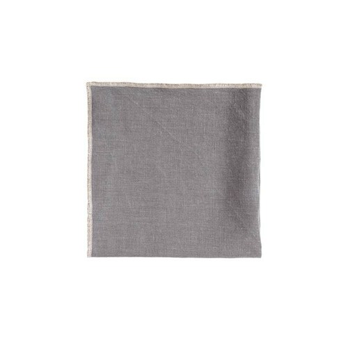 Haomy Serviette de table Venise en lin (40 x 40 cm) Granit