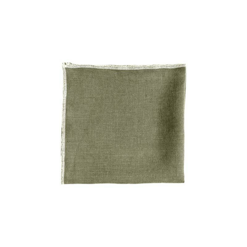 Haomy Serviette de table Venise en lin (40 x 40 cm) Kaki