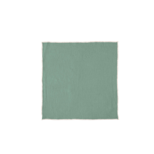 Haomy Serviette de table Venise en lin (40 x 40 cm) Vert Sauge