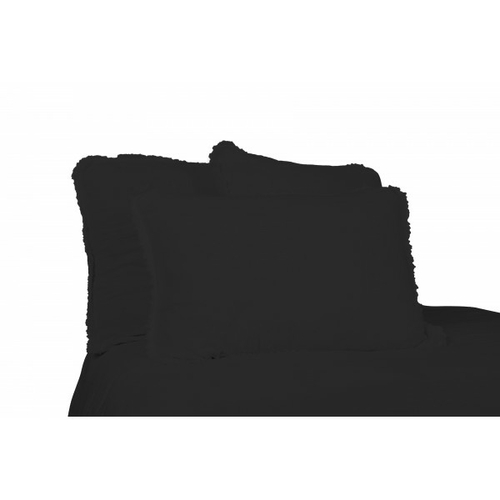 Haomy Taie d'oreiller Katni Noir 50 x 70 cm