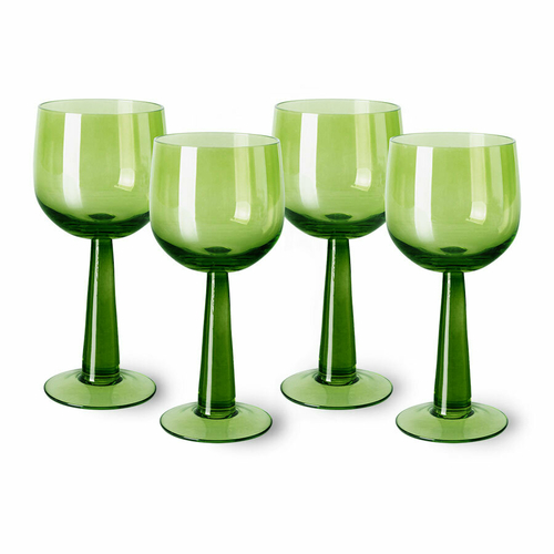 HK Living Set de 4 verres à vin hauts Lime Green