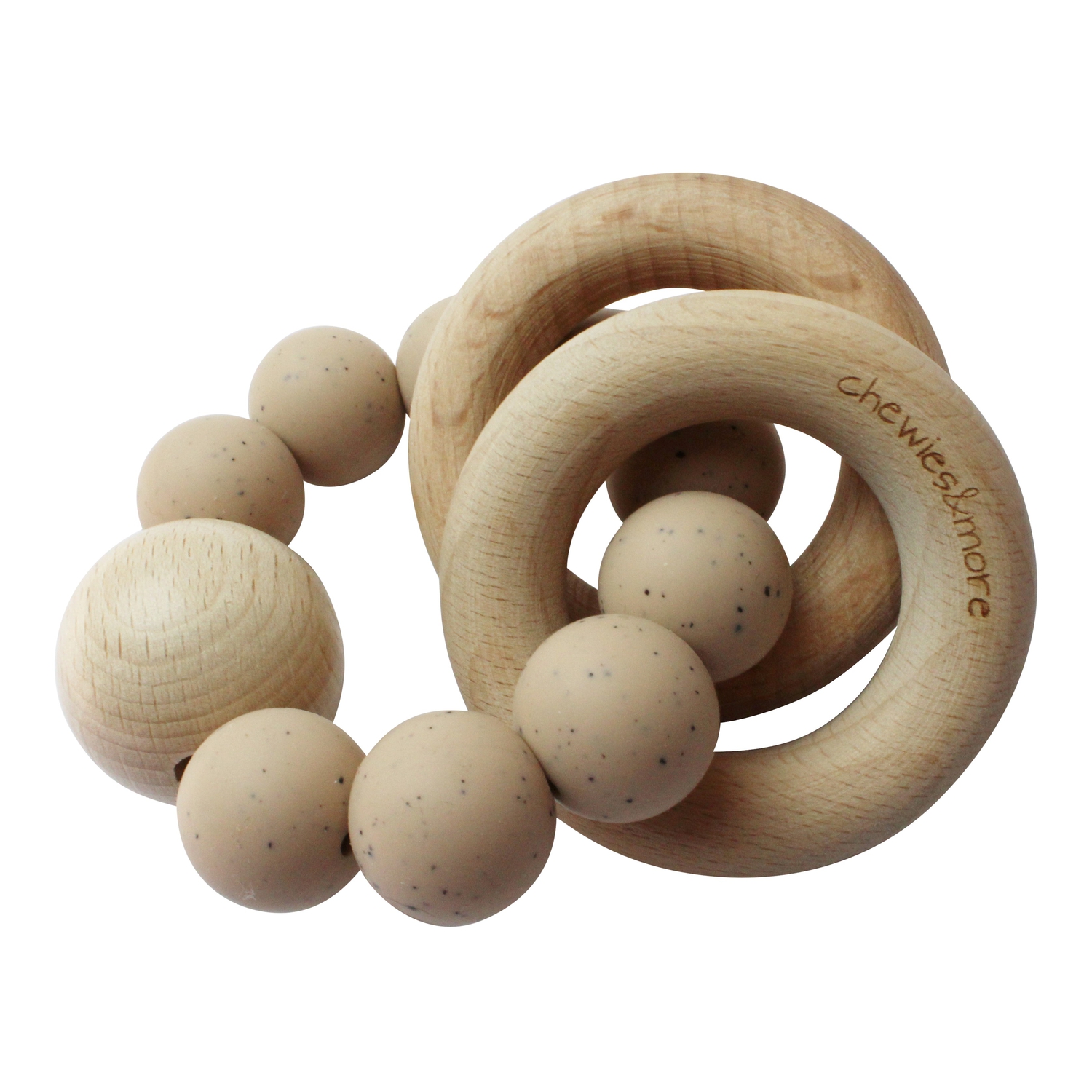 Hochet de Dentition Double avec Boule Bois - Noisette Pique Chewies & More