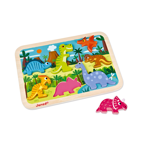 Janod Chunky Puzzle Dinosaures (7 pièces)