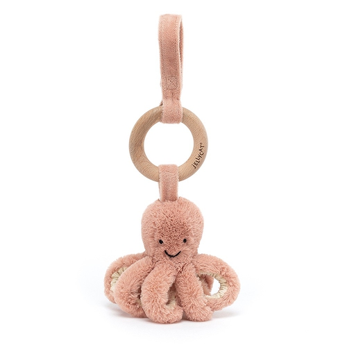 Jellycat Jouet d'éveil Octopus Odell avec Anneau en Bois