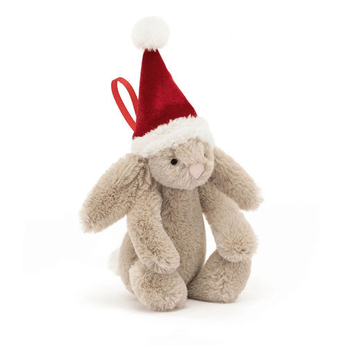 Jellycat Peluche Bashful Christmas Bunny à suspendre