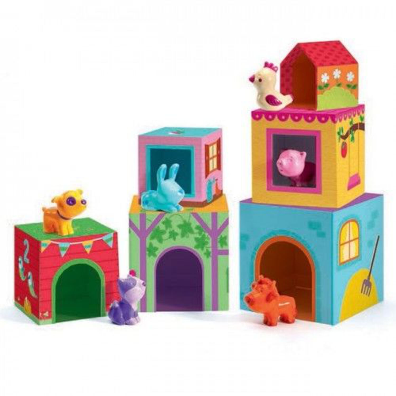 Jeu de construction Topanifarm (6 cubes) Djeco